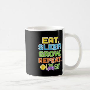 Taza De Café Comer Sueño Crecer Rutina De Juego Repentina Para