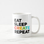 Taza De Café Comer suspensión Crear repetición<br><div class="desc">Comer Sueño Crear Repetición Mug.</div>