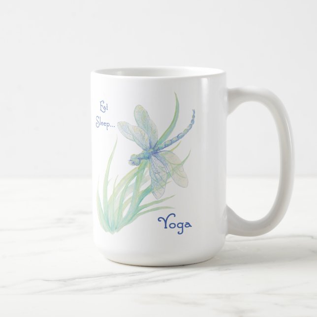 Taza De Café Comer yoga para dormir, divertirse diciendo acuare (Derecha)