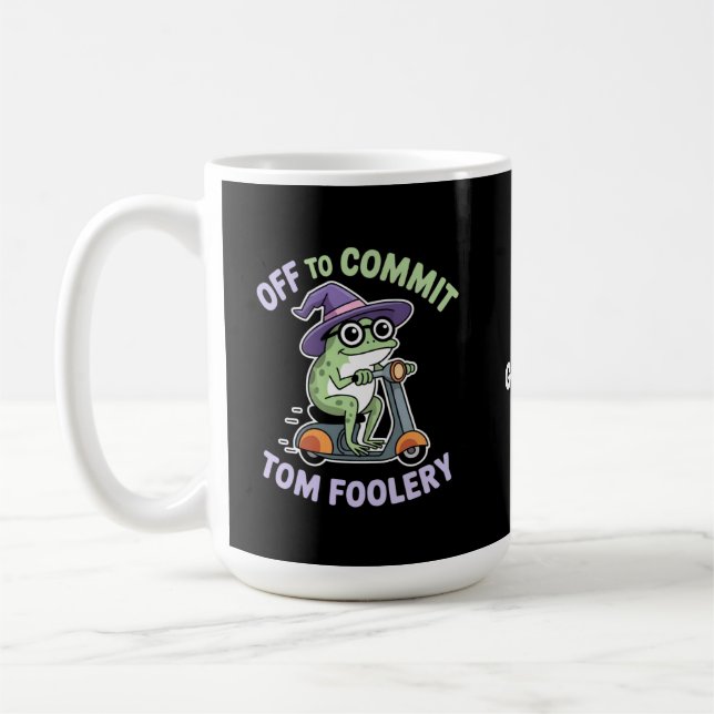 Taza De Café Cometer a Tom Foolery Frog Meme gracioso (Izquierda)