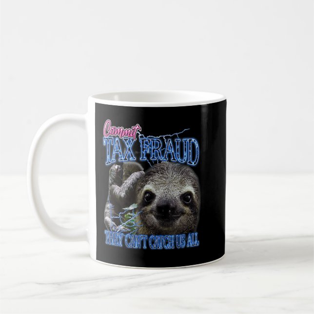 Taza De Café Cometer fraude fiscal retro Bootleg Rap Sloth Stre (Izquierda)