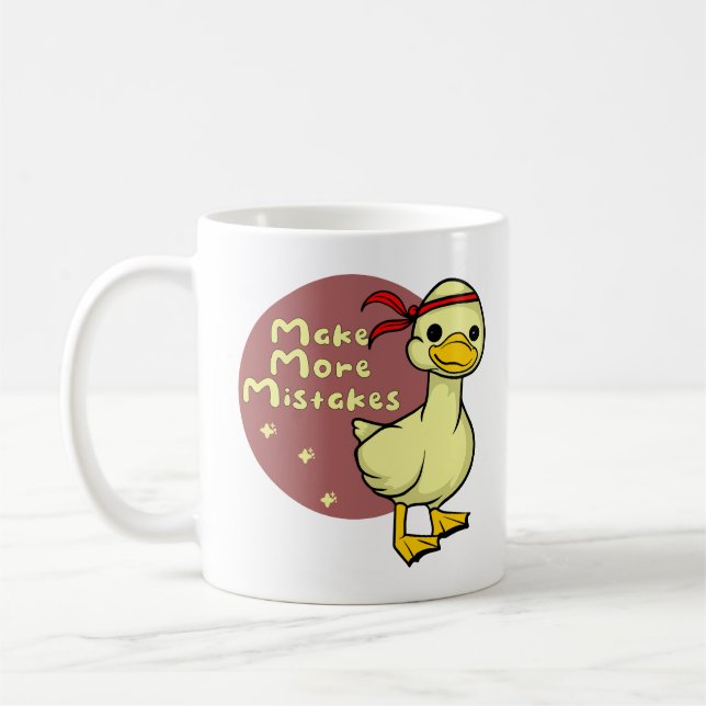 Taza De Café Cometer más errores Kawaii divertido pato bebé (Izquierda)
