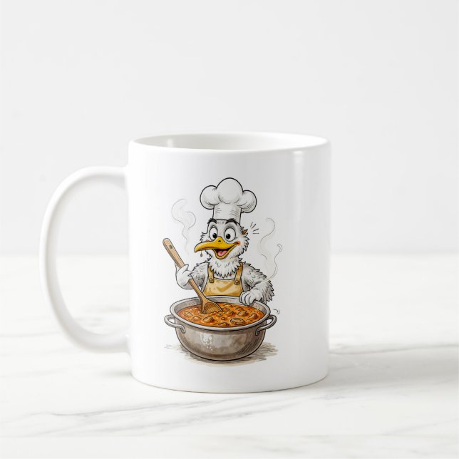 Taza De Café Comic Bird Cooking Labskaus (Izquierda)