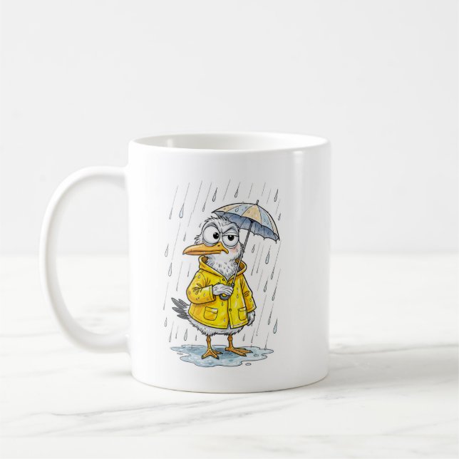 Taza De Café Comic Bird Rainy Day Duty (Izquierda)