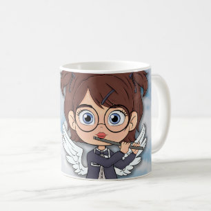 Taza De Café Cómic de Ángel Musical con flauta