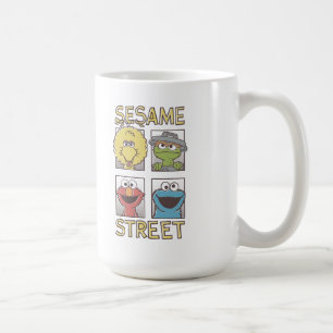 Taza De Café Cómic de Personajes Antiguos de Barrio Sésamo