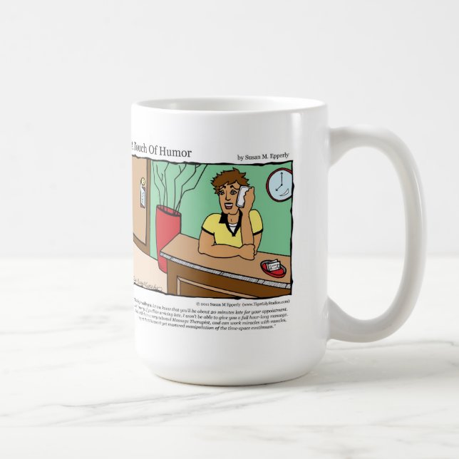 Taza De Café Cómic de "Un toque de humor" del espacio temporal (Derecha)