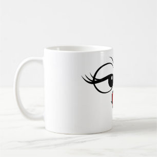 Taza De Café Cómic Graciosa Mujer Miss Corazón Rojo Ojos De Lab