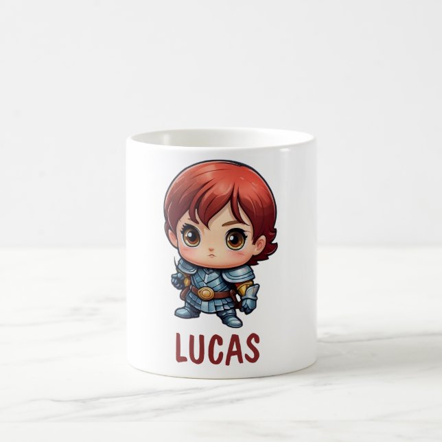 Taza De Café Comic Knight Custom Name Kids Mug (Centro)