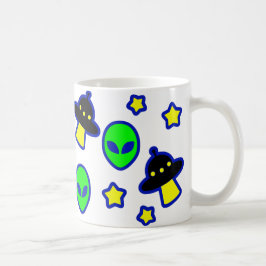 Taza De Café Cómic Personalizado de patrones de OVNIstars de ca