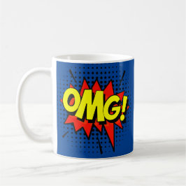 Taza De Café Comic Pop Art Azul Rojo Amarillo Amarillo Novedad