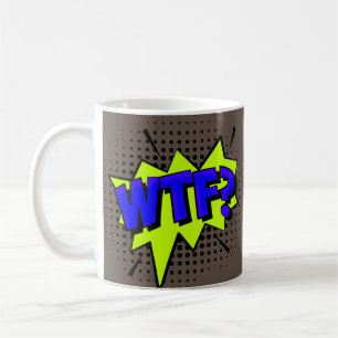 Taza De Café Comic Pop Art Azul Verde Verde Novedad Funny
