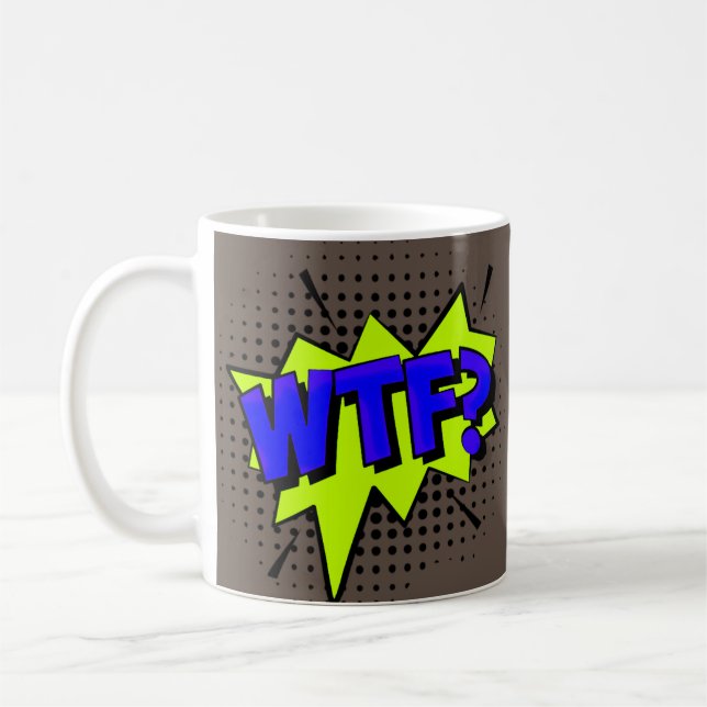 Taza De Café Comic Pop Art Azul Verde Verde Novedad Funny (Izquierda)