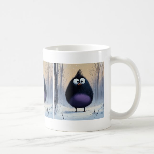 Taza De Café Comical Winter Bird (Derecha)