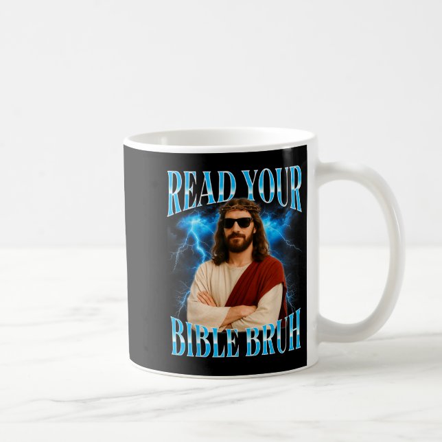 Taza De Café Cómico cristiano lee tu Biblia hermano (Derecha)