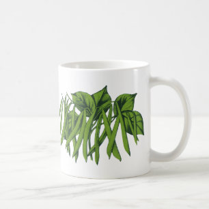 Taza De Café Comida de época, frijoles verdes orgánicos