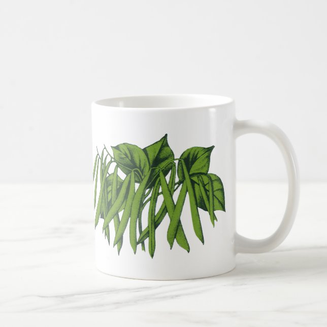 Taza De Café Comida de época, frijoles verdes orgánicos (Derecha)