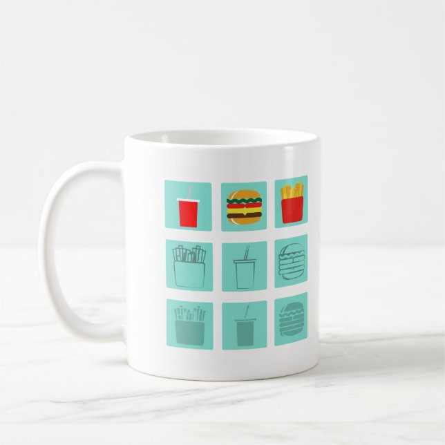 Taza De Café Comida de hamburguesa (Izquierda)