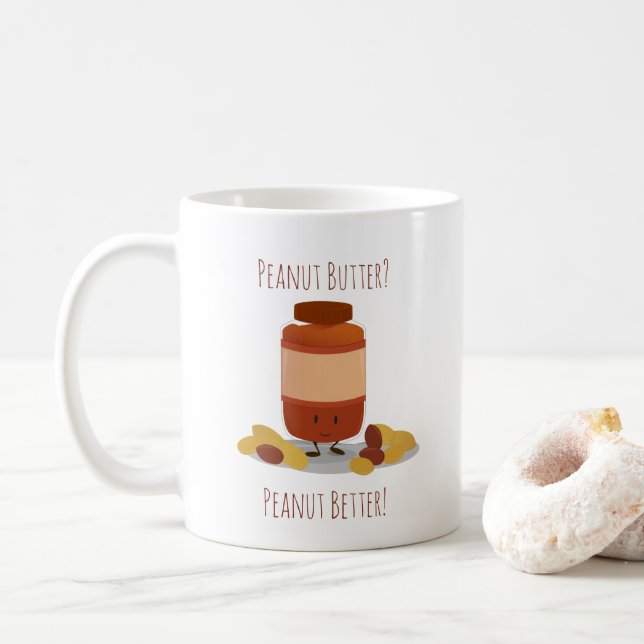 Taza De Café Comida de maní de mantequilla de maní (Con donut)