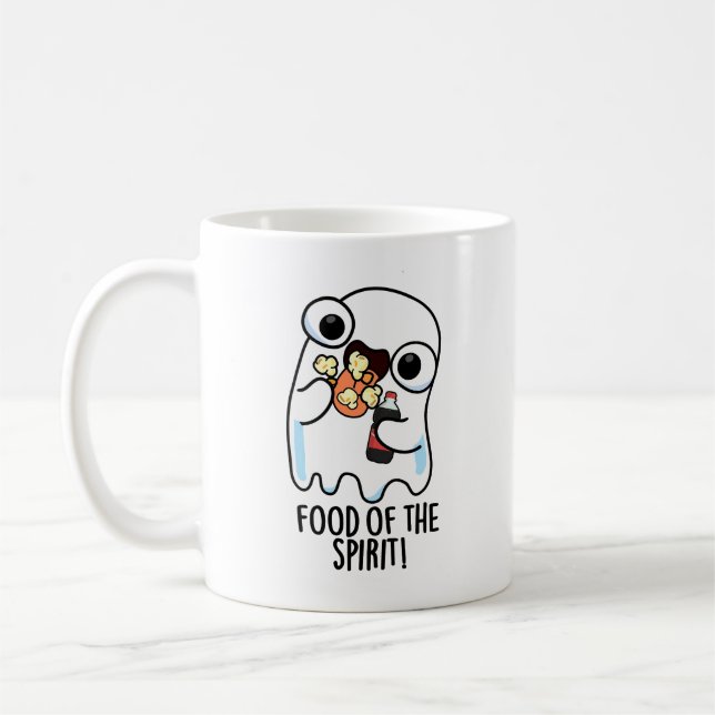 Taza De Café Comida Del Espíritu Chiste Divertido De Fantasma  (Izquierda)