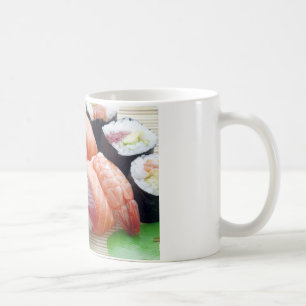 Taza De Café Comida Japonesa Asiática Cruda Sashimi Fresca Roll