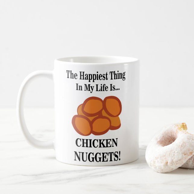 Taza De Café Comida Rápida De Nugget De Pollo Divertida  (Con donut)