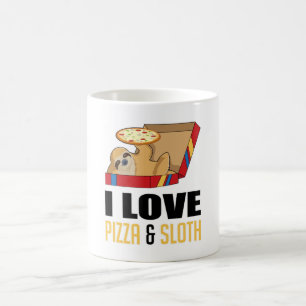 Taza De Café Comida rápida hamburguesa Sloth Funny Pizza Comer 