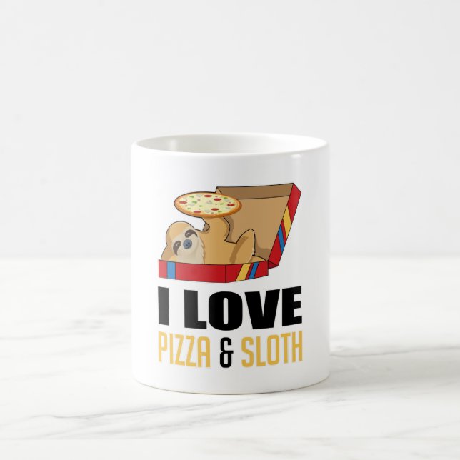 Taza De Café Comida rápida hamburguesa Sloth Funny Pizza Comer  (Centro)