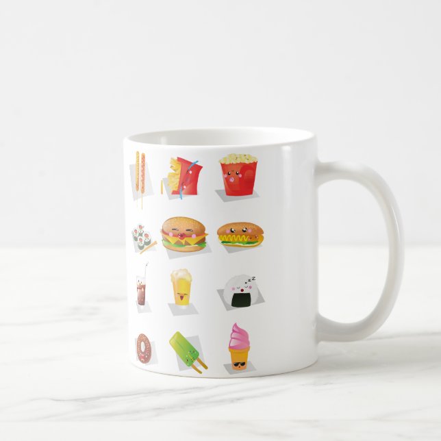 Taza De Café comida rápida kawaii (Derecha)