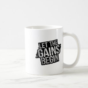 Taza De Café Comiencen Las Ganancias Gimnasio Culturismo Fitnes