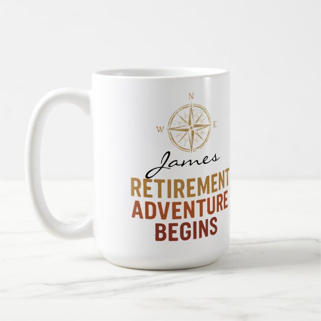 Taza De Café Comienza la aventura de la jubilación, jubilado (Izquierda)