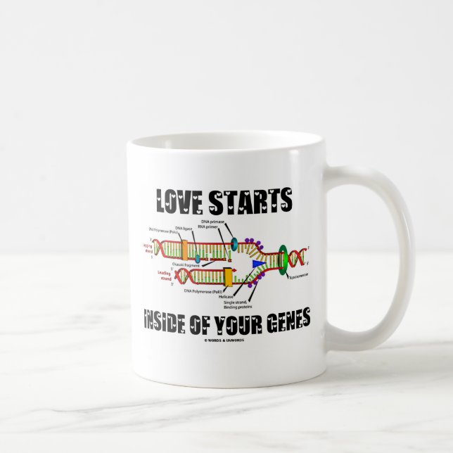 Taza De Café Comienzo del amor dentro de sus genes (réplica de (Derecha)