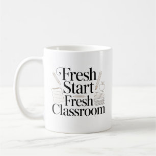 Taza De Café Comienzo Fresco Cita de Maestro de Aula Fresca