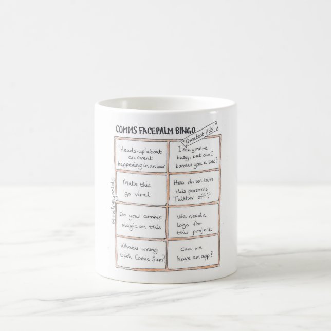 Taza De Café Comms Facepalm Bingo Mug (Los mejores éxitos) (Centro)