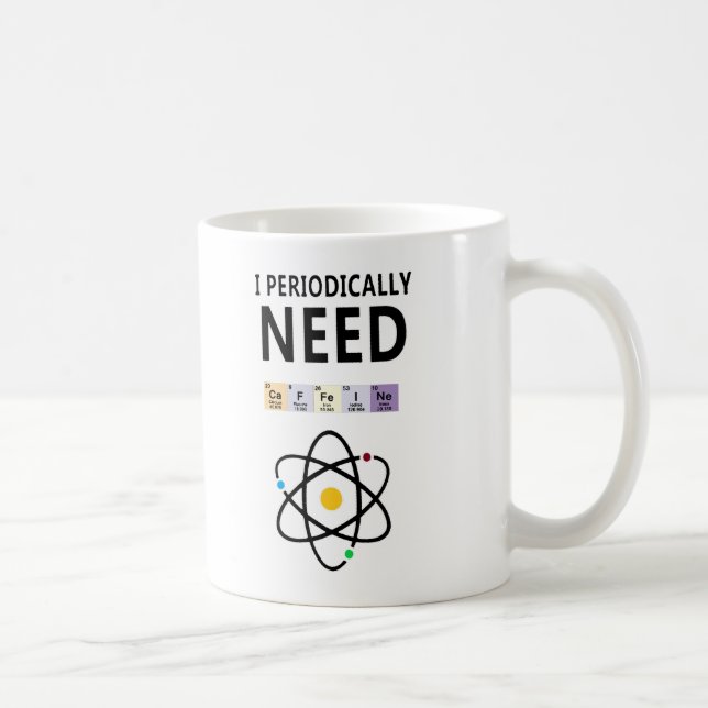 Taza De Café Cómnibus De Química Gracioso - Necesito Cafeína Pe (Derecha)
