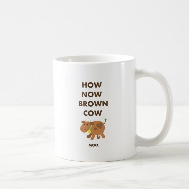 Taza De Café Cómo ahora vaca de Brown (Derecha)