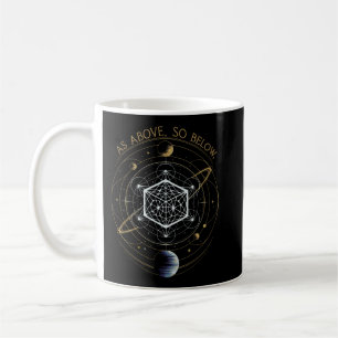 Taza De Café Como Arriba, Muy Abajo - Geometría Sagrada Cósmica