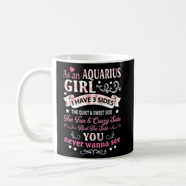 Taza De Café Como Chica De Aquarius Tengo Una Aplicación Floral (Izquierda)