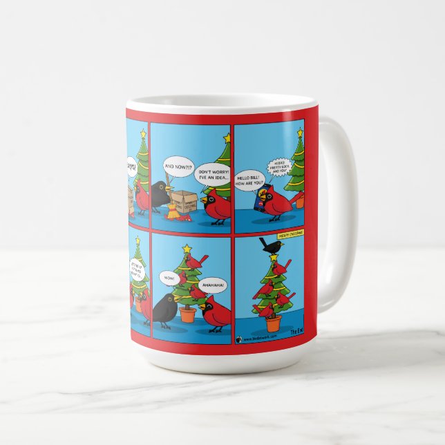 Taza De Café Cómo decorar un cómic de árbol de Navidad (Anverso derecho)
