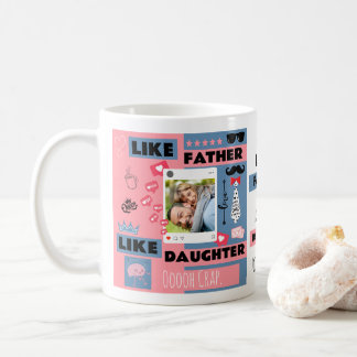 Taza De Café Como el padre como la hija, Oh Crap Foto Divertida