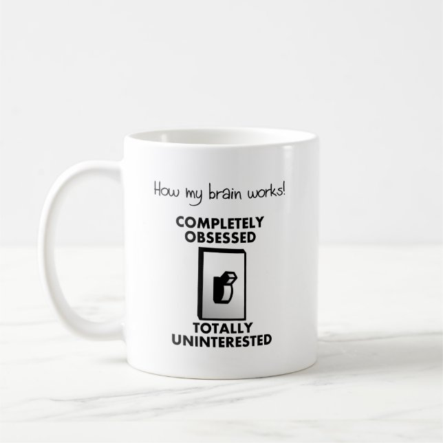 Taza De Café Cómo funciona mi cerebro Funny Mug (Izquierda)