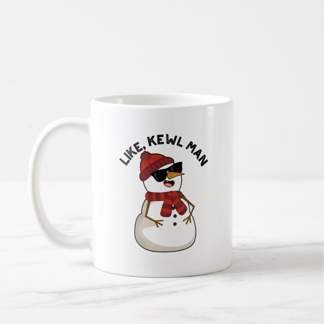 Taza De Café Como Kewl Man Funny Guay Snowman Pun (Izquierda)