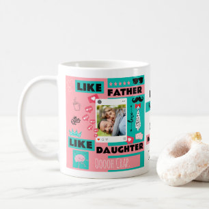 Taza De Café Como padre como hija, Oh Crap Foto Divertida 