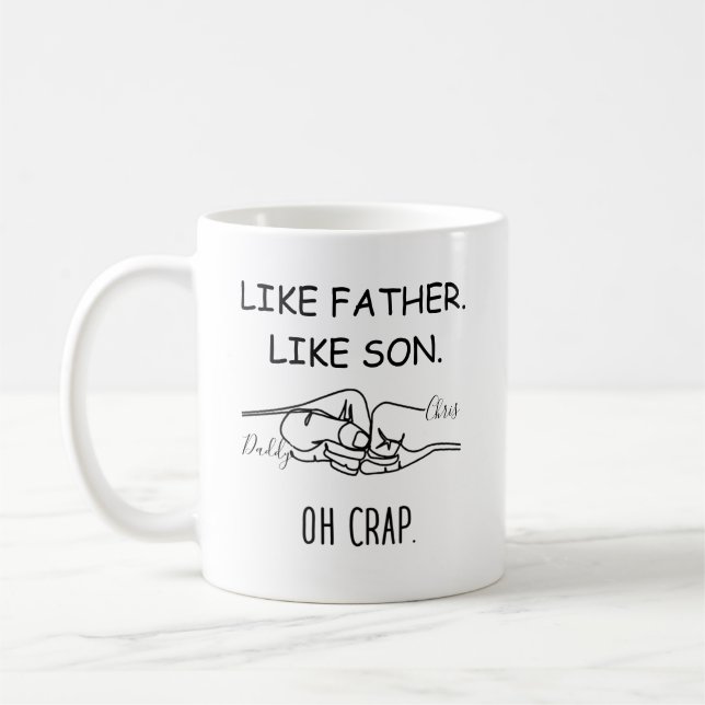 Taza De Café Como padre, el arte de la línea de hijo (Izquierda)
