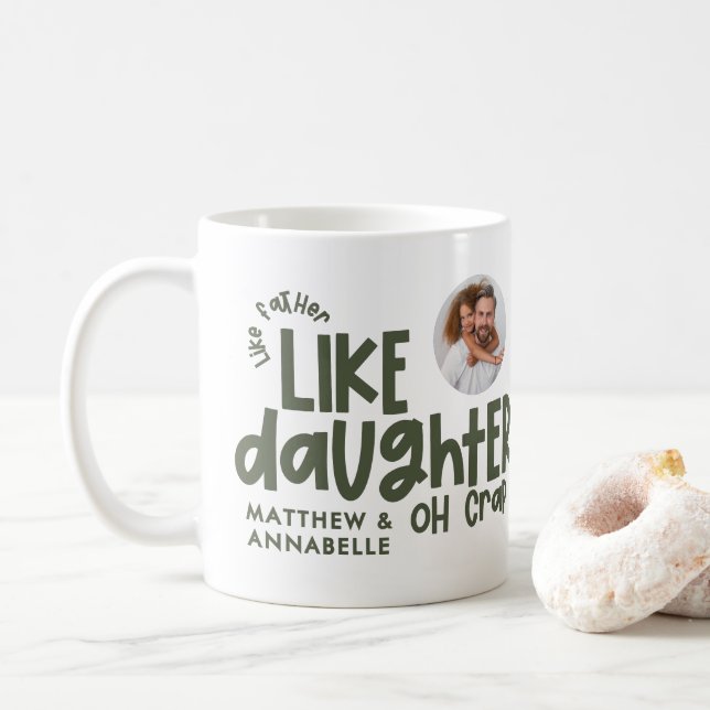 Taza De Café Como padre, hija, foto graciosa (Con donut)