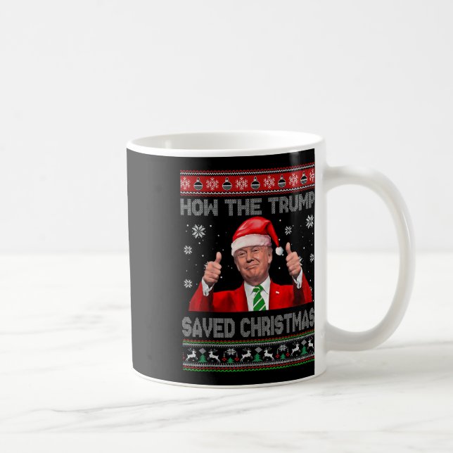 Taza De Café Cómo salvó a los Navidades Trump es gracioso (Derecha)