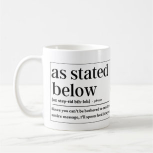 Taza De Café Como se indica a continuación, definición divertid