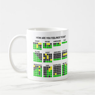 Taza De Café ¿Cómo te sientes hoy? juego de palabras personaliz