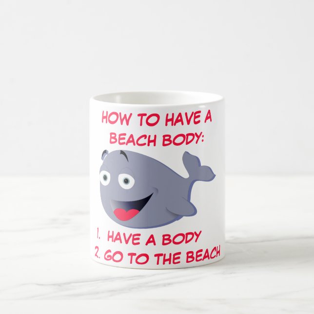 Taza De Café Cómo tener un cuerpo de playa, verano divertido (Centro)