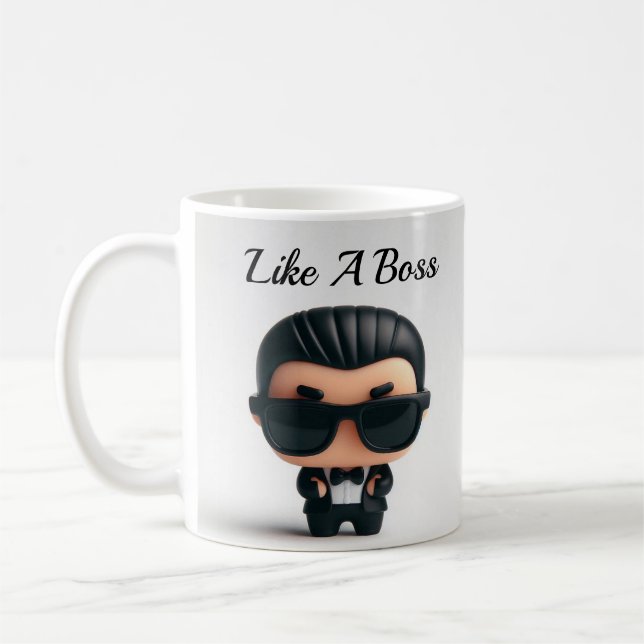 Taza De Café Como un jefe, peluche/café personalizado/regalo (Izquierda)